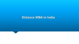 Know about Distance MBA in India