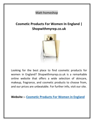 Cosmetic Products For Women In England | Shopwithmyrep.co.uk