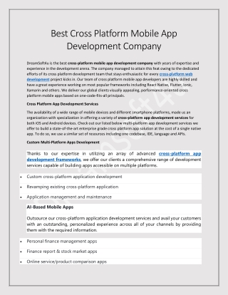 Best Cross Platform Mobile App Development Company
