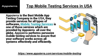 Top Mobile Testing Services in USA