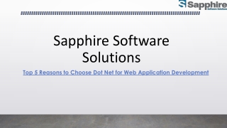 Top 5 Reasons to Choose Dot Net for Web Application Development
