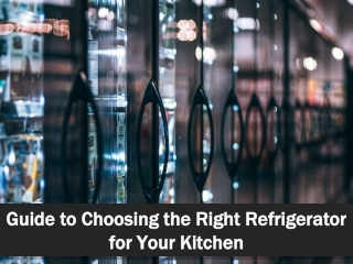 Guide to Choosing the Right Refrigerator for Your