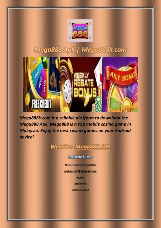 Mega888 Apk  Mega888k