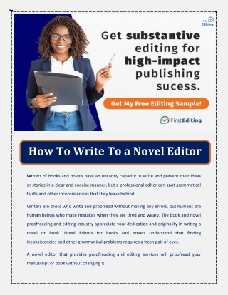 How To Write To a Novel Editor