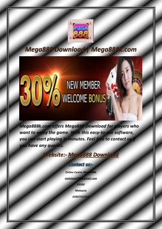 Mega888 Download  Mega888k