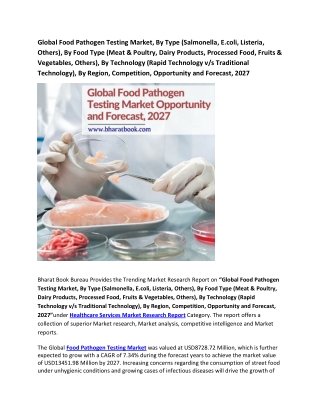 Global Food Pathogen Testing Market Research Report 2027