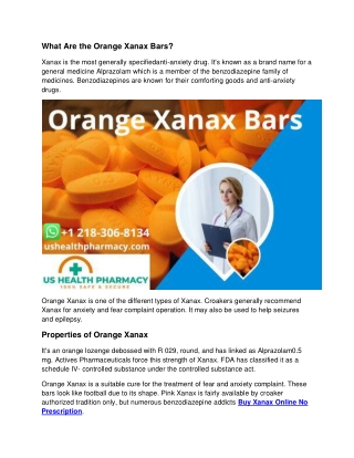 What Are the Orange Xanax Bars