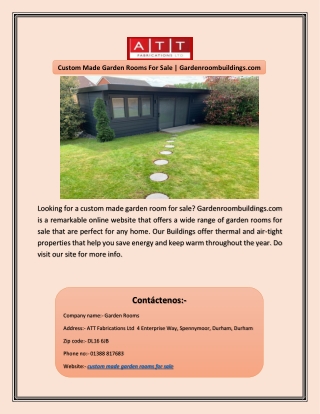 Custom Made Garden Rooms For Sale | Gardenroombuildings.com