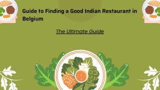 Guide to Finding a Good Indian Restaurant in Belgium