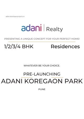 Adani Koregaon Park Pune Brochure
