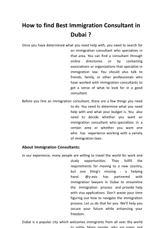 Immigration Consultant in Dubai