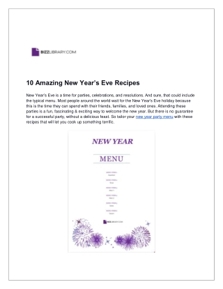10 Amazing New Year’s Eve Recipes - Bizzlibrary