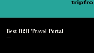 Best B2B Travel Portal