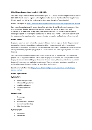 Global Biopsy Devices Market Share Size Analysis 2022-2029