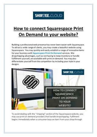 How to connect Squarespace Print On Demand to your website?