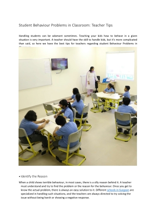 Student Behaviour Problems in Classroom Teacher Tips