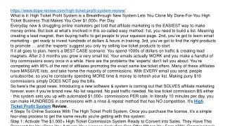 High Ticket Profit System Review