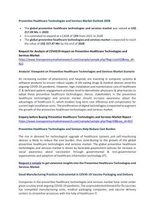 Preventive Healthcare Technologies and Services Market