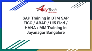 SAP Training in BTM SAP FICO  ABAP  Ui5 Fiori  HANA  MM Training in Jayanagar Bangalore