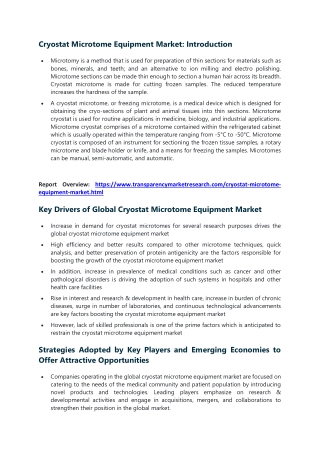 Cryostat Microtome Equipment Market