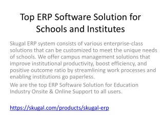 Top ERP Software Solution for Schools and Institutes