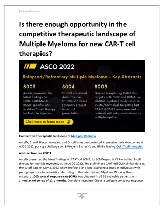 Is there enough opportunity in the competitive therapeutic landscape of Multiple