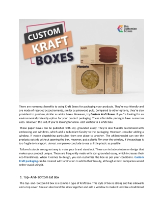 7 Important Benefits of Custom Kraft Boxes