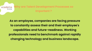 Why are Talent Development Processes so Important