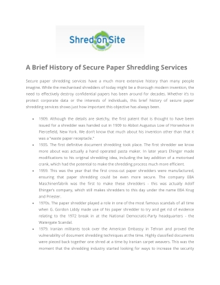 Secure Paper Shredding Services - Shred-on-Site
