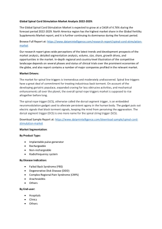 Global Spinal Cord Stimulation Market Share Size Analysis 2022-2029