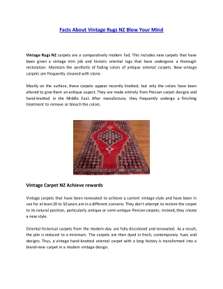 Facts About Vintage Rugs NZ Blow Your Mind