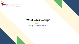 What is Marketing - Sample Assignment