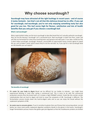 Why choose sourdough - Risen