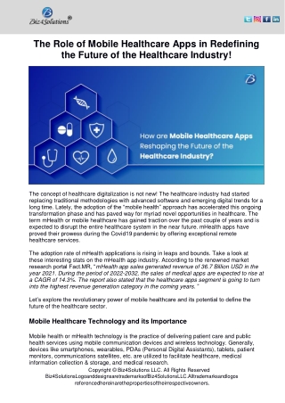 The Benefits and Future Potential of mHealth Approach!