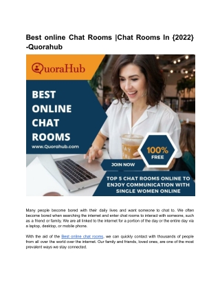 Best Online Chat Rooms (OR) Chat Rooms in  UK & USA