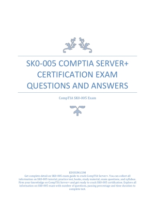 SK0-005 CompTIA Server  Certification Exam Questions and Answers