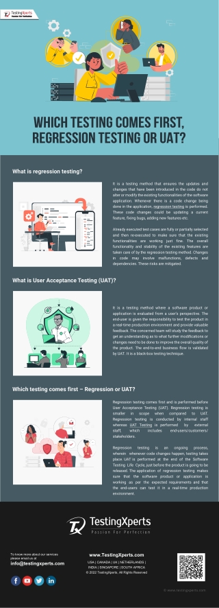 Which testing comes first, Regression testing or UAT