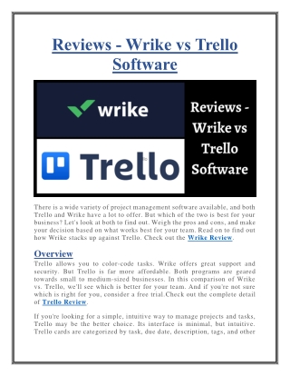 Wrike Review - Trello Vs Wrike