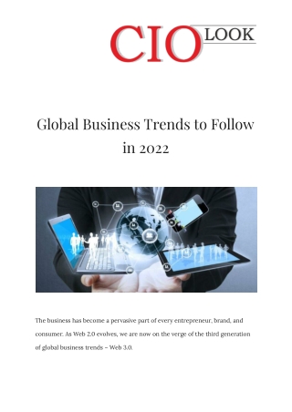 Global Business Trends to Follow in 2022 | CIOLOOK