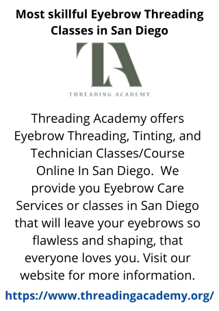 Most skillful Eyebrow Threading Classes in San Diego
