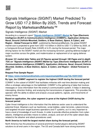 Signals Intelligence Market Surge Valuation Of USD 17.2 billion By 2025: mnm