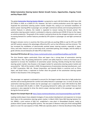 Automotive Steering System Market - Global Forecast to 2025