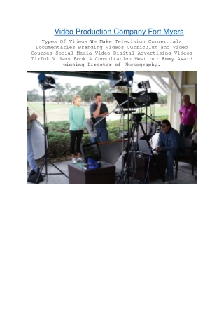 Video Production Company Fort Myers