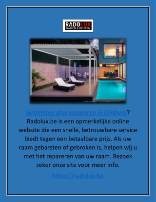 Glasbreukreparatie in Limburg | Radolux.be