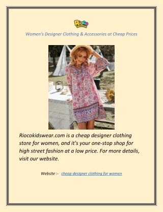Women's Designer Clothing & Accessories at Cheap Prices