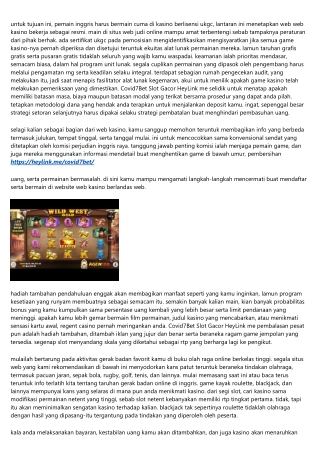 Update Covid7bet Slot Gacor Heylink Me Pembahasan Mengenai Alat Set Terlatih