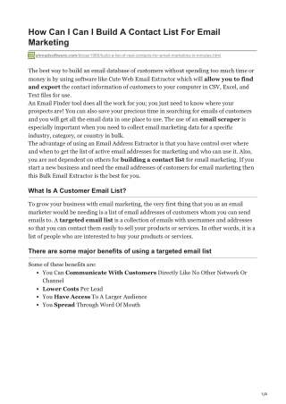 1How Can I Can I Build A Contact List For Email Marketing
