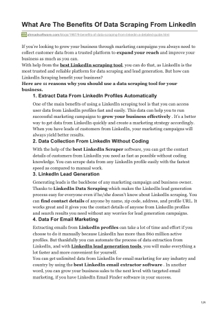 What Are The Benefits Of Data Scraping From LinkedIn