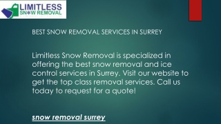 Best Snow Removal Services in Surrey