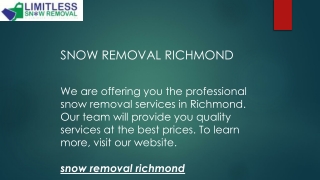 Snow Removal Richmond Snowlimitless.com